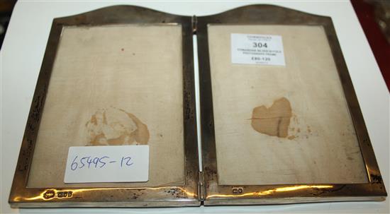Edwardian silver bi-fold photograph frame